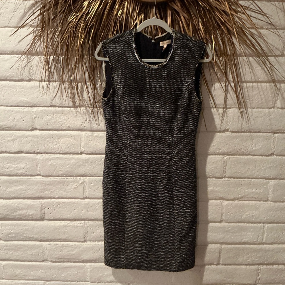 Rebecca Taylor Black Textured Midi Dress